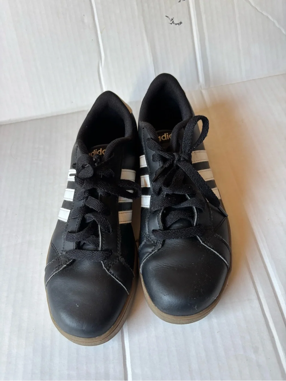adidas Black Sneakers with White Three-Stripes